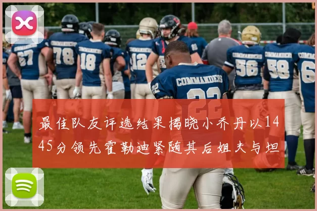 最佳队友评选结果揭晓小乔丹以1445分领先霍勒迪紧随其后姐夫与坦普尔并列第34位